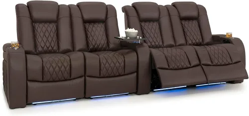 Vista 87 de Seatcraft Asiento de cine en casa Diamante Marrón Reclinable Individual