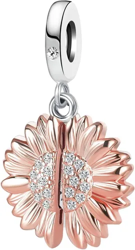 Vista 2 de You are My Sunshine - Abalorio de girasol para pulseras Pandora con cuentas colgantes para mujer