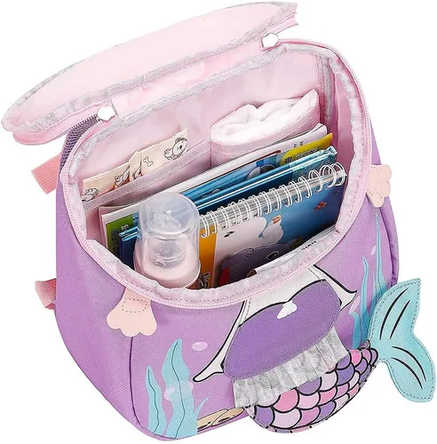 Vista 8 de Bluboon Mochila para niños pequeños para niñas, mochila preescolar 3D, mochila escolar para niños pequeños