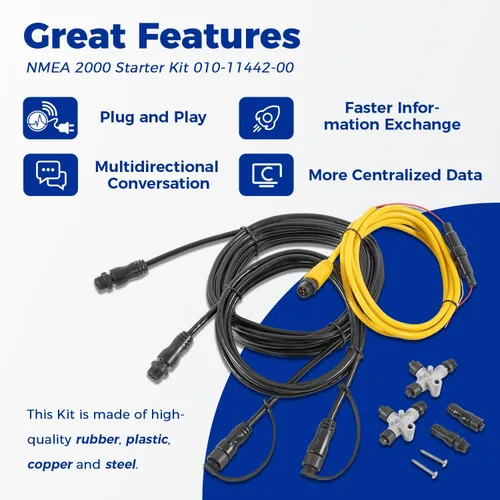 Vista 5 de Reemplazo para Garmin 010-11442-00 Kit de cables Nmea 2000 Kit de inicio con conectores en T