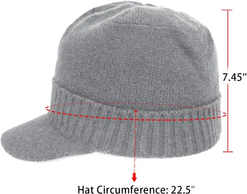 Vista 13 de Dahlia Gorro para hombre con visera - lana, sombrero de invierno con borde, forro polar