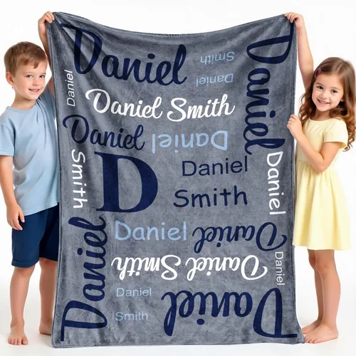 Vista 7 de ICELIETE Envía al día siguiente, mantas personalizadas para niños, manta personalizada con nombre, manta de franela, regalos de Navidad y cumpleaños