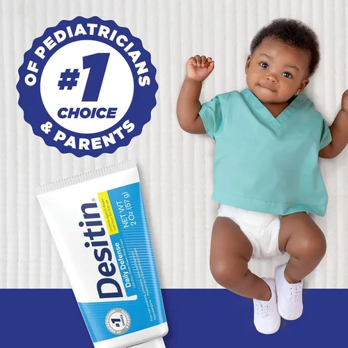 Vista 3 de Crema Desitin Daily Defense para sarpullido de pañales con óxido de zinc para tratar, aliviar y prevenir el sarpullido de pañales, hipoalergénica