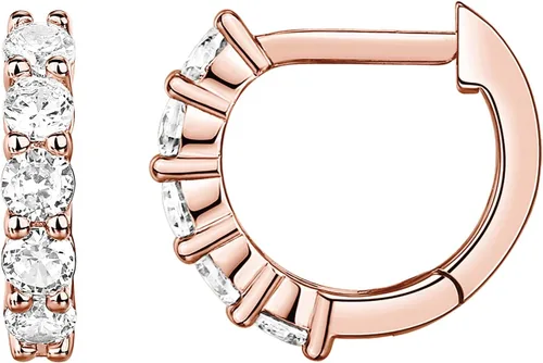 Vista 14 de PAVOI Aretes de aro chapados en oro de 14 quilates con circonita cúbica Oro rosa