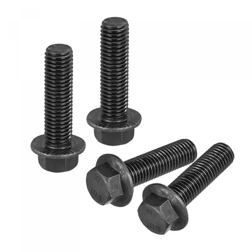 Vista 7 de uxcell Pernos de brida dentada hexagonal M14-0.079x1.378 in Tornillos de acero al carbono de grado 10.9 4pcs