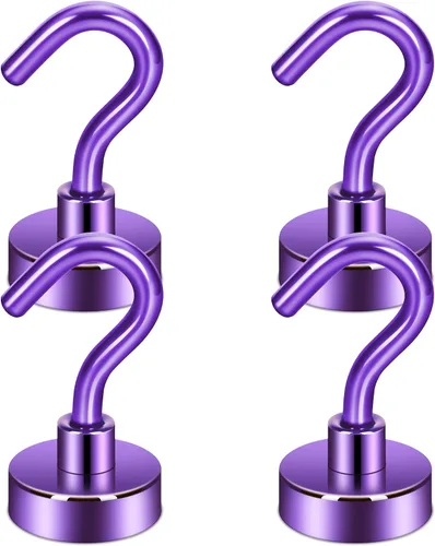 Vista 52 de Neosmuk Ganchos magnéticos, imanes de tierra resistentes de 30 libras con gancho para refrigerador, gancho de crucero extra fuerte para colgar