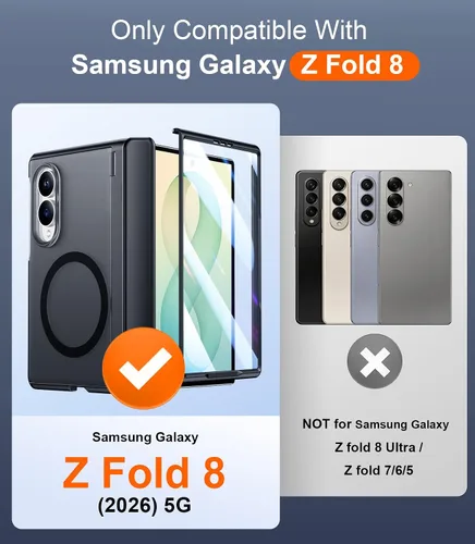 Vista 2 de SPIDERCASE Funda magnética para Samsung Galaxy Z Fold 8, [soporte estable incorporado] [protección resistente de bisagra] protección contra caídas