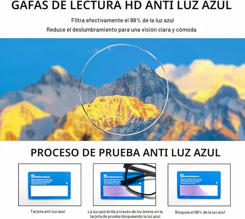 Vista 5 de K.LAVER Gafas de lectura progresivas fotocromáticas para hombre TR90 Blue Negro