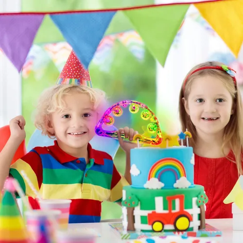 Vista 5 de Aywewii Pandereta LED – Juguetes sensoriales iluminados para niños con autismo y necesidades especiales, instrumento musical para niños pequeños
