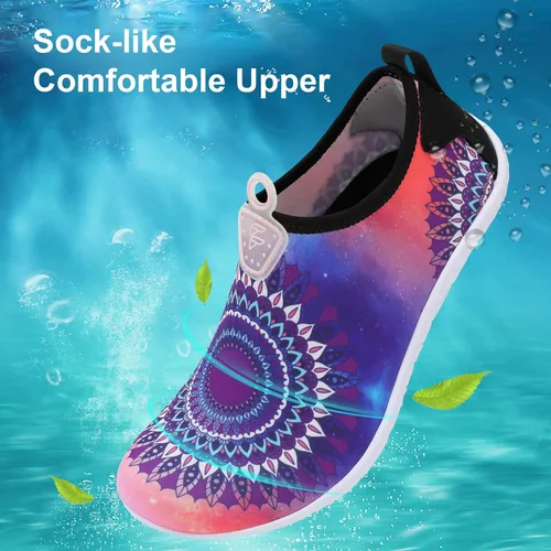 Vista 3 de Fires Zapatos de agua para mujeres y hombres, de secado rápido, calcetines de agua descalzos, transpirables, para senderismo, natación, playa, surf