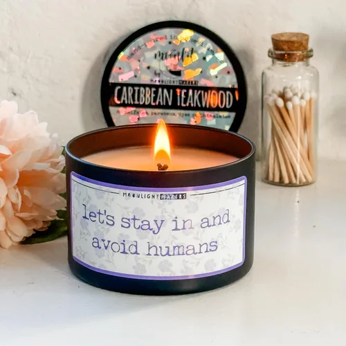 Vista 18 de Moonlight Makers Inner Peace Starts with Four Words: Not My F*cking Problem - Lavender Driftwood Scented Soy Wax Candle, Funny Birthday & Bridal