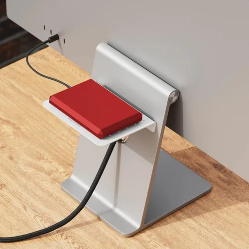 Vista 2 de Twelve South Mochila para Apple Studio Display Estante de almacenamiento oculto ventilado con soporte integrado para discos duros y accesorios