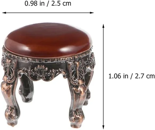 Vista 3 de 4 piezas de mini taburetes de casa de muñecas, muebles de casa de muñecas en miniatura accesorios a escala 1/12, taburete redondo retro para casa