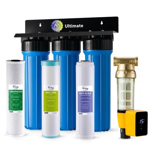 Vista 18 de iSpring Sistema de filtro de agua antiincrustante para toda la casa con filtros de agua de sedimentos, polifosfatos y bloques de carbono