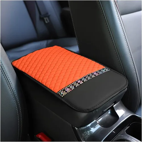 Vista 9 de Funda de Cuero Brillante para Consola Central de Automóvil, Protector de Consola Central de Automóvil con Diamantes de Imitación de Cristal