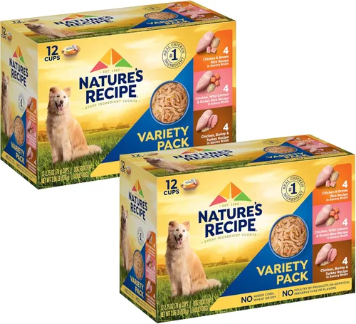 Vista 14 de Nature's Recipe Wet Dog Food, receta de pollo y salmón salvaje en caldo, taza de 2.75 onzas (paquete de 12)