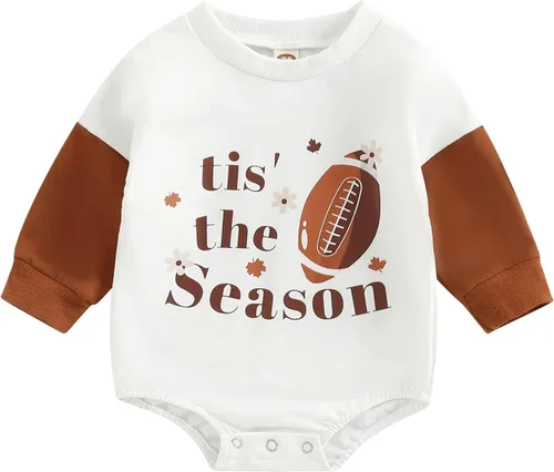 Vista 45 de MERSARIPHY Sudadera de fútbol para bebé, traje de manga larga con letras divertidas, ropa de otoño e invierno