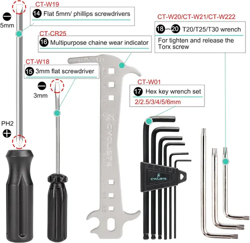 Vista 6 de Kit de herramientas de bicicleta de 27 piezas - Kit de reparación