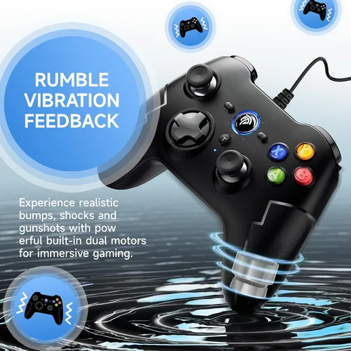Vista 4 de EasySMX 9100Pro Wired Gaming Controller, PC Game Controller Joystick with Hall Effect Triggers, Dual-Vibration and Turbo for Windows PCSteamPS3