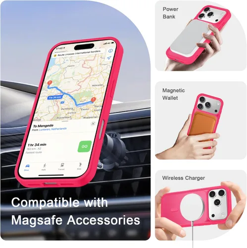 Vista 94 de Funda para Google Pixel 10 Pro XL, cubierta magnética mate, color negro Fit for MagSafe, Screen Protector included, Shockproof Military Grade