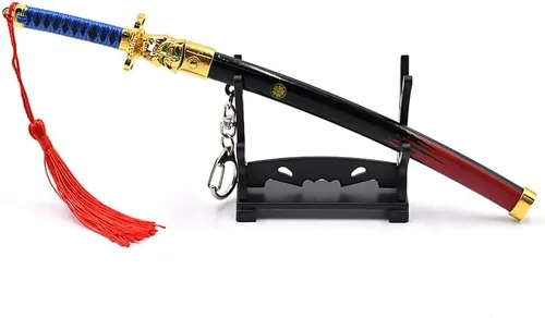 Vista 4 de Batustou 8.66" Valorant Onimaru Kunitsuna Katana Key Chain Mini Sword Game Katana Keychain Backpack Keyring Desk Decoration