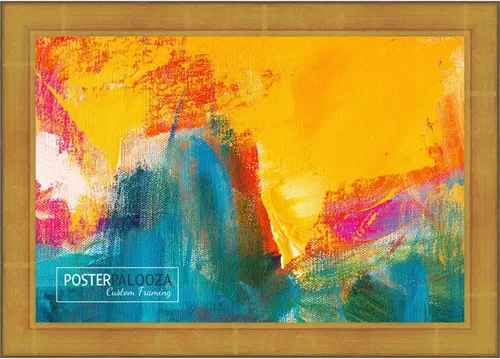 Vista 3 de Poster Palooza 3x4 Inch Shadow Box Gold Brushed Display Frame 1.25 Inch Deep Beveled 1.25 Inch Frame Moulding Width Includes Shatter Resistant