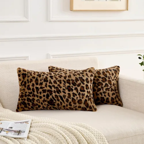 Vista 11 de GALMAXS7 Fundas de Almohada de Guepardo 16x16 Juego de 2 Fundas de Almohada de Piel Sintética Leopardo para Sofá Esponjosas Suaves Decorativas