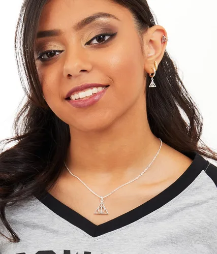 Vista 3 de Harry Potter Earring Sets, 2 Pair Gold Plated, Silver Plated Studs - Deathly Hallows and Lighting Scar, HP and Golden Snitch, Deathly Hallows and