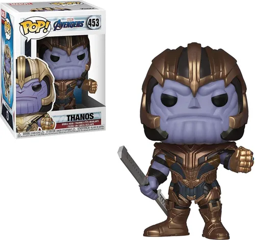 Vista 2 de POP Marvel: Avengers Endgame - Figura de vinilo de Thanos Funko Pop! (paquete con funda protectora compatible con POP Box), multicolor, 3.75 pulgadas