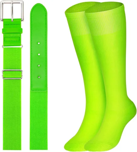 Vista 14 de XZQTIVE Conjunto combinado de calcetines de béisbol y softbol y cinturón de béisbol y sóftbol, calcetines de fútbol hasta la rodilla para niños