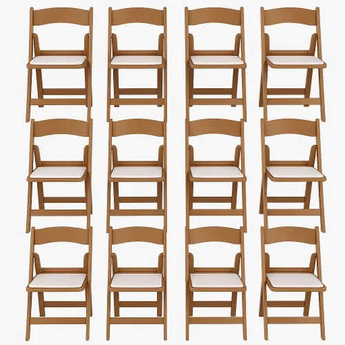 Vista 6 de BTEXPERT Silla plegable de resina con asiento acolchado de vinilo para interiores y exteriores, ligera, set para eventos en el hogar, fiestas