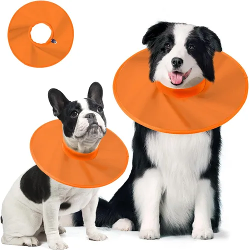 Vista 8 de Collar de recuperación para perros, collar de cono suave alternativo después de la cirugía, ajustable, transpirable, collar E para perros grandes