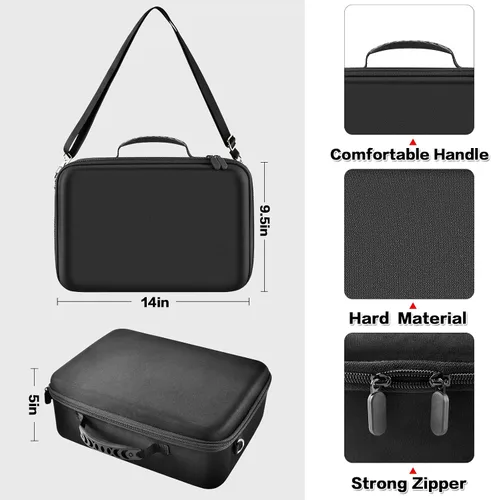 Vista 2 de Carrying Case Compatible with Oculus Quest 2 Advanced All-in-One Virtual Reality Headset Touch Controllers Elite Strap VR2 Accessories with Silicone