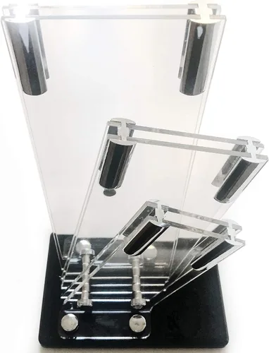 Vista 2 de Jean-Patrique Perspex - Bloque universal para cuchillos sin cuchillos para juego de cuchillos de 3 piezas, elegante y protector, ahorra espacio