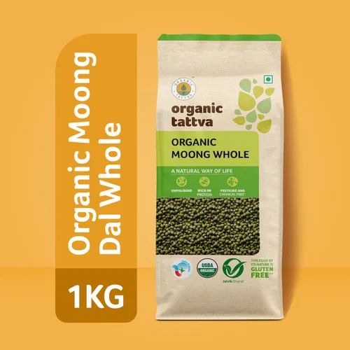 Vista 3 de Organic Tattva Frijoles Mung, Gramo Verde Entero, 2.2 lbs Certificado por USDA
