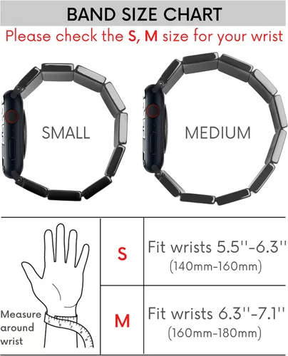 Vista 2 de Heesch - Correa de resina elástica para reloj compatible con Apple Watch para mujeres, pulsera de pulsera de tortuga para iwatch Series Negro