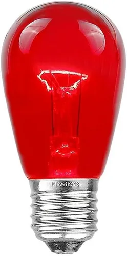 Vista 7 de Novelty Lights Paquete de 25 focos S14 para patio al aire libre con base Edison de repuesto, E27 de tamaño mediano, multicolor, 11 vatios