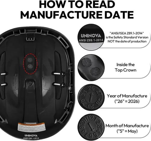 Vista 6 de Hard Hat, Cascos De Construccion, Vented Safety Helmet Negro