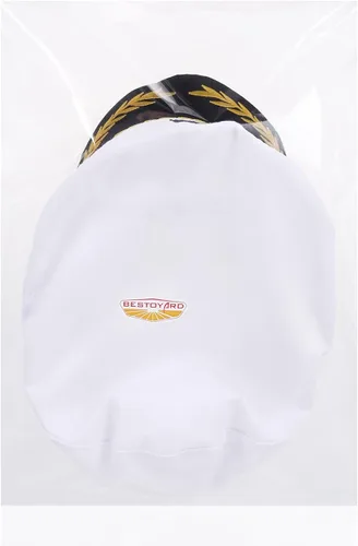 Vista 7 de BESTOYARD Gorro para disfraz de capitán de yate para adultos, color azul marino, almirante marino (blanco, 8.7 x 5.9 x 2.0in), Como se muestra, 22 x