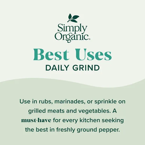 Vista 4 de Simply Organic Daily Grind, orgánico certificado 2.65 oz Piper nigrum L.