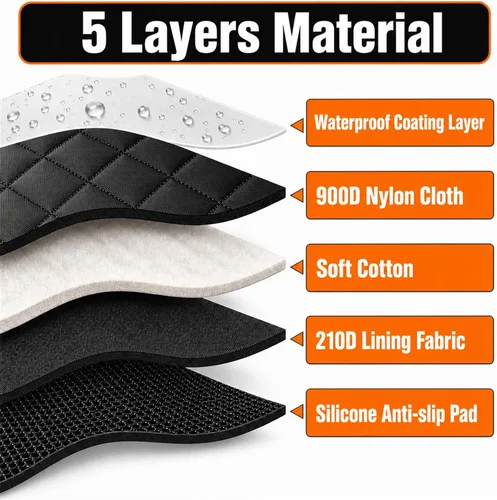 Vista 5 de Funda de asiento para perros con asientos traseros abatibles, hamaca de suelo de cobertura completa para perros grandes, protector Oxford de nailon
