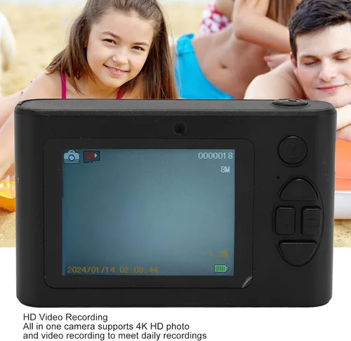 Vista 8 de Cámara digital 4K 48MP HD, cámara portátil compacta con enfoque automático de zoom digital de 16X, pantalla TFT de 2.4 pulgadas, micro SLR