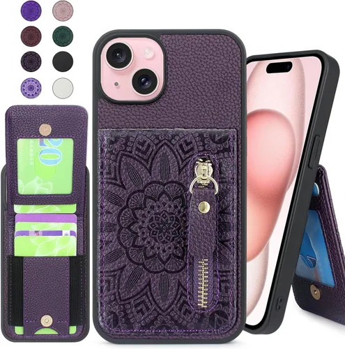 Vista 10 de Harryshell Funda compatible con iPhone 12 / iPhone 12 Pro con ranuras para tarjetas [capacidad para hasta 6 tarjetas] Función de atril, bolsillo