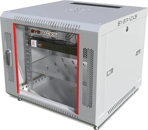 Vista 13 de Sysracks Gabinete para rack de servidor de montaje en pared 6U, rack de red de bloqueo de 19 pulgadas, 24 pulgadas de profundidad, puerta de vidrio