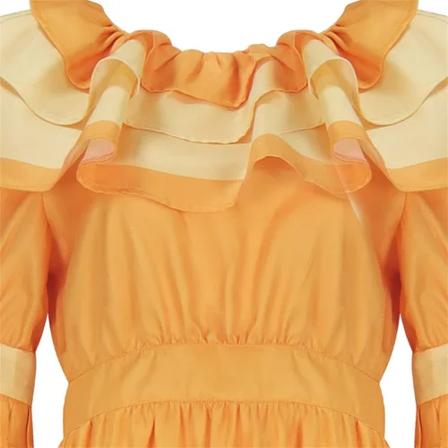 Vista 5 de GAUWEAN Dolores - Disfraz Madrigal, vestido de manga corta para mujer, falda con collar para la cabeza, trajes de Halloween para adultos