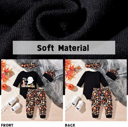 Vista 5 de Aalizzwell Traje de Halloween para bebés niños y niñas, ropa neutra de género