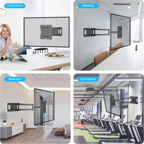 Vista 5 de FORGING MOUNT Soporte de pared para TV de esquina con brazo largo de 25.6 pulgadas, soporte de pared para TV de movimiento completo con giro e