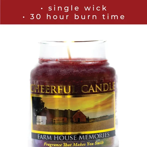 Vista 4 de A Cheerful Giver - Vela perfumada en tarro de cristal Farm House Memories (6 onzas) con tapa y fragancia fiel a la vida, fabricada en Estados Unidos