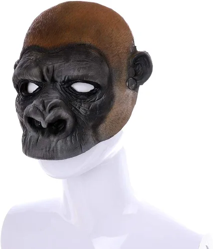 Vista 8 de NewL Máscara de media cara de animal 3D de Halloween para mujeres y hombres