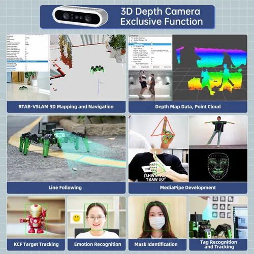 Vista 3 de Hiwonder JetHexa - Kit de robot hexápodo para cámara de profundidad Jetson Nano 3D, G4 Lidar y Lidar Mapping Navigation ROS AI Robot Kit